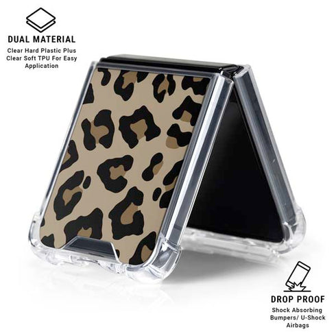 Leopard Print Galaxy Z Flip6 Clear Case